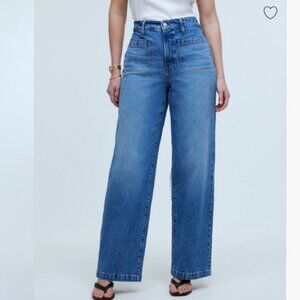 NWT Madewell The Petite Curvy Emmett Wide-Leg Jean: Patch Pocket Edition